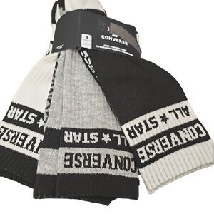 Converse All-Star 3PK Striped Band Crew Socks